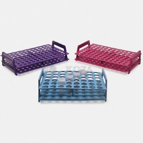 ISOLAB 080.01.007R mikrotüp standı - monoblok - 5,0 ml tüpler için - rubi (1 adet)