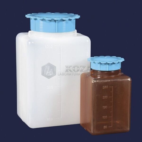 ISOLAB 061.07.250 şişe - P.E - şeffaf - geniş boyun - vidalı kapaklı - 250 ml (50 adet )