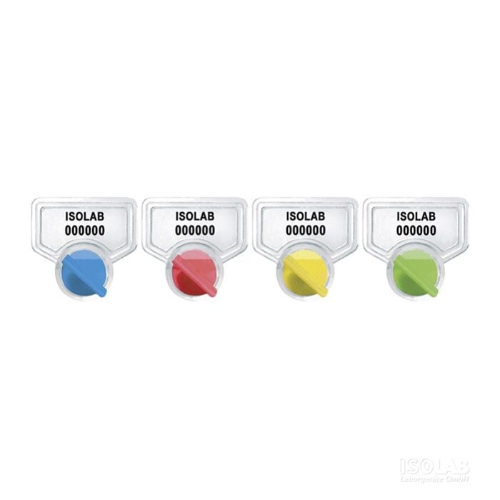 ISOLAB 061.09.0R1 güvenlik mühürü - geniş ağızlı şişeler için - kırmızı renkli (10 adet )