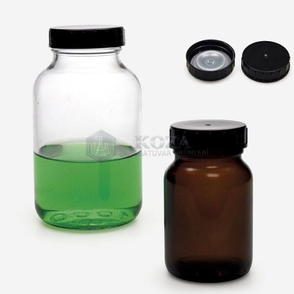 ISOLAB 061.10.050 şişe - geniş boyunlu - nötr cam - şeffaf - 50 ml - GL 32 (10 adet )