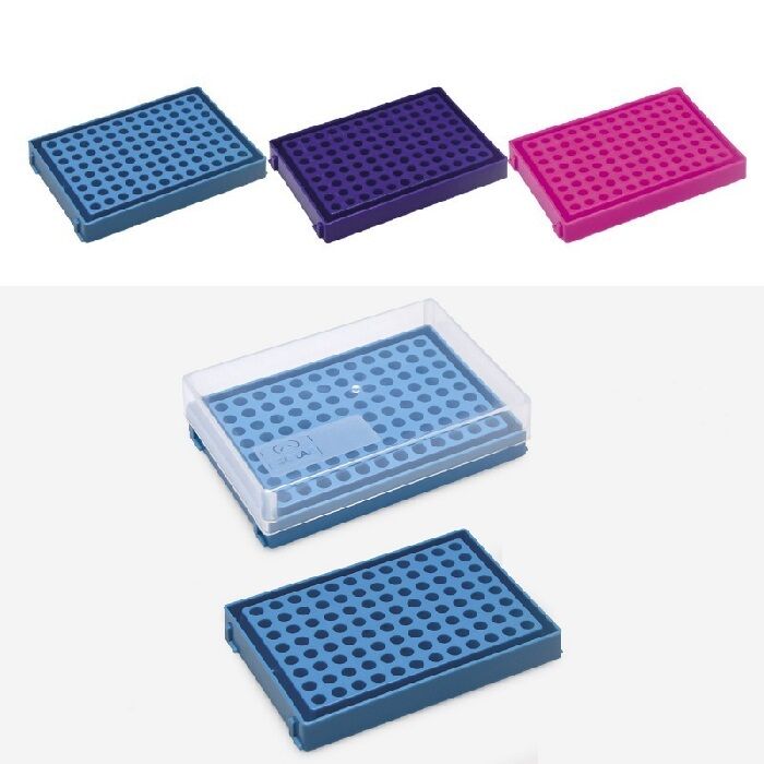 ISOLAB 089.03.012R PCR tüp standı - 96 delikli - rubi (1 adet)