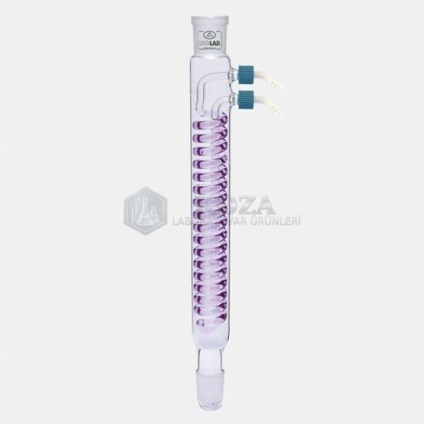 ISOLAB 033.18.403 soğutucu - dimroth - 400 mm - dişi şilif : NS 29/32 - erkek şilif : NS 29/32 - P.P yan kol (1 adet)