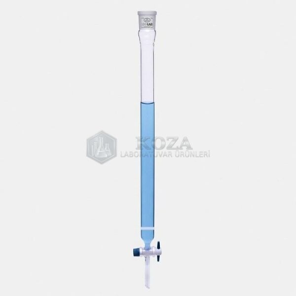 ISOLAB 066.11.001 kromotografi kolonu - dişi şilifli & fritli - 200 mm - çap 10 mm - dişi şilif : NS 14/23 (1 adet)