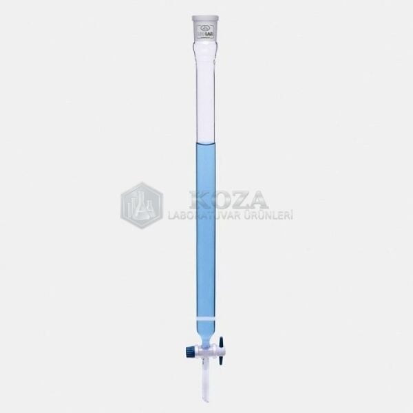 ISOLAB 066.11.002 kromotografi kolonu - dişi şilifli & fritli - 300 mm - çap 10 mm - dişi şilif : NS 14/23 (1 adet)