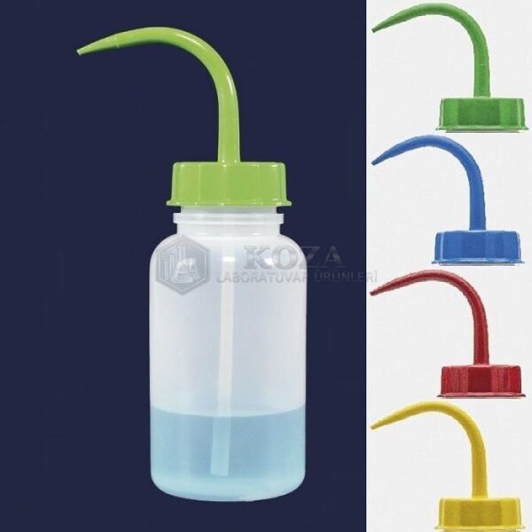 ISOLAB 062.09.05R piset - geniş boyun - PE - 500 ml - kırmızı kapak (1 adet )