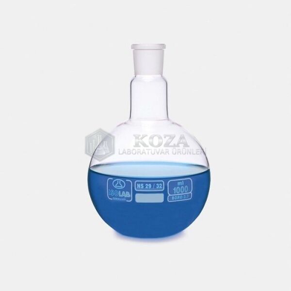 ISOLAB 030.01.900 balon - cam - dibi düz - şilifli - 1000 ml - NS24/29 (1 adet)