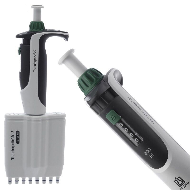 Brand 705912 Transferpette® S-8 Ayarlanabilir 8 Kanallı Otomatik Pipet 30-300 ul