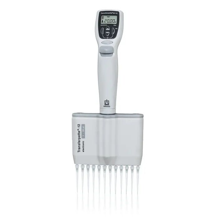 Brand 705450 Transferpette® Elektronik Ayarlı 12 Kanallı Pipet, 1 - 20 uL