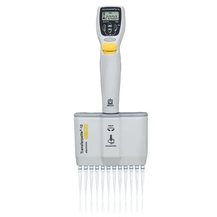Brand 705454 Transferpette® Elektronik Ayarlı 12 Kanallı Pipet, 10 - 200 uL