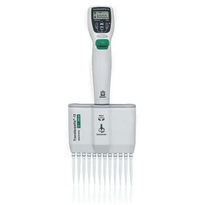 Brand 705456 Transferpette® Elektronik Ayarlı 12 Kanallı Pipet, 15 - 300 uL
