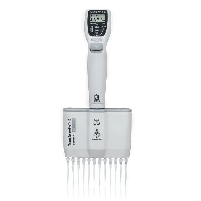 Brand 705449 Transferpette® Elektronik Ayarlı 12 Kanallı Pipet, 0,5 - 10 uL