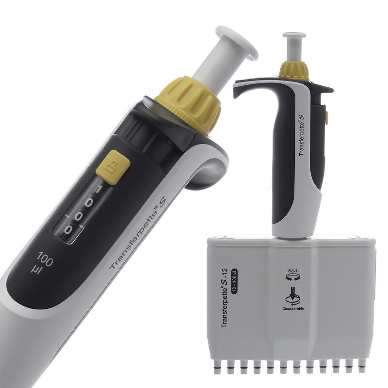 Brand 705928 Transferpette® S-12 Ayarlanabilir 12 Kanallı Otomatik Pipet 10-100 ul