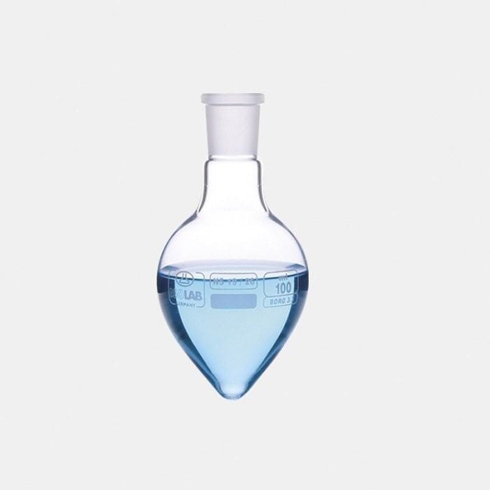ISOLAB 030.49.250 balon - kalp tipi - şilifli - merkez boyun : NS 14/23 - 250 ml (1 adet)