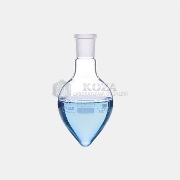 ISOLAB 030.52.100 balon - kalp tipi - şilifli - merkez boyun : NS 29/32 - 100 ml (1 adet)