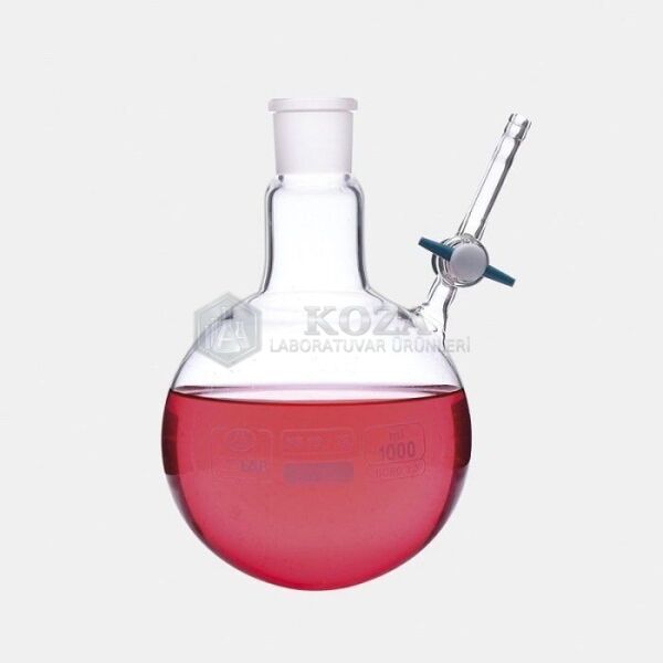ISOLAB 030.58.250 balon - azot - yuvarlak dipli - musluklu - dişi şilif : NS 14/23 - 250 ml (1 adet)