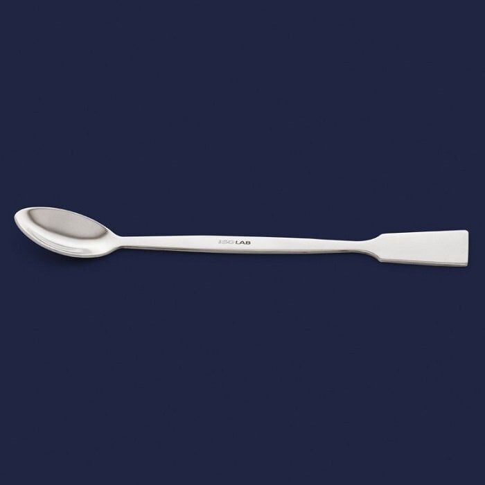 ISOLAB 047.01.120 spatül - paslanmaz çelik - makro kaşaklı - 120 mm (1 adet )
