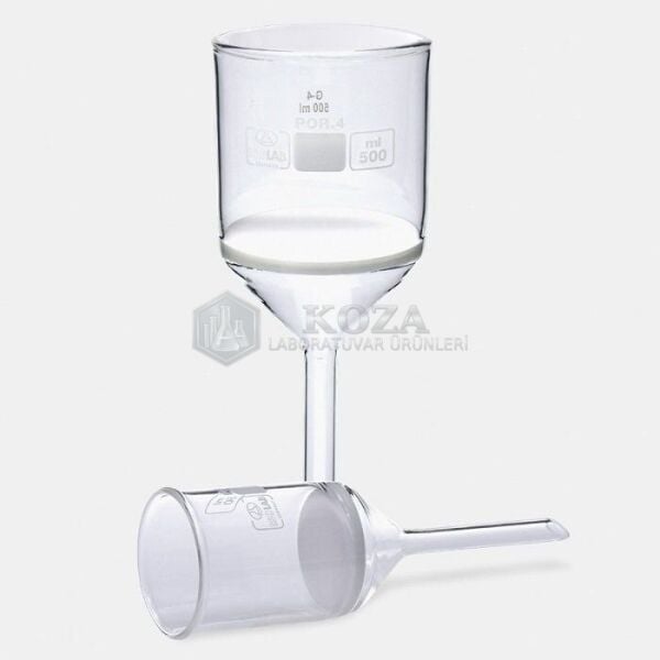 ISOLAB 043.01.504 huni - gooch - sinter cam filtreli - 25D - por 4 - 500 ml - çap 95 mm (1 adet)