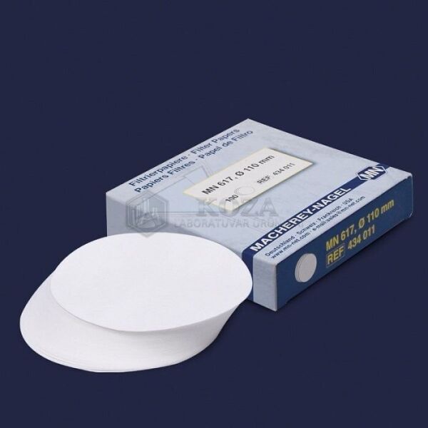 ISOLAB 105.03.110 filtre kağıdı - kantitatif - M&Nagel - 110 mm - siyah bant - hızlı akış hızı (100 adet)