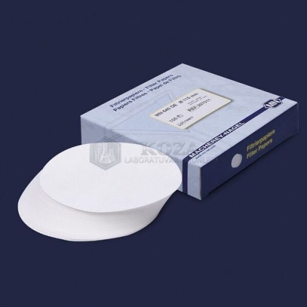 ISOLAB 106.02.110 filtre kağıdı - kalitatif - M&Nagel - 110 mm - beyaz bant - orta akış hızı (100 adet)