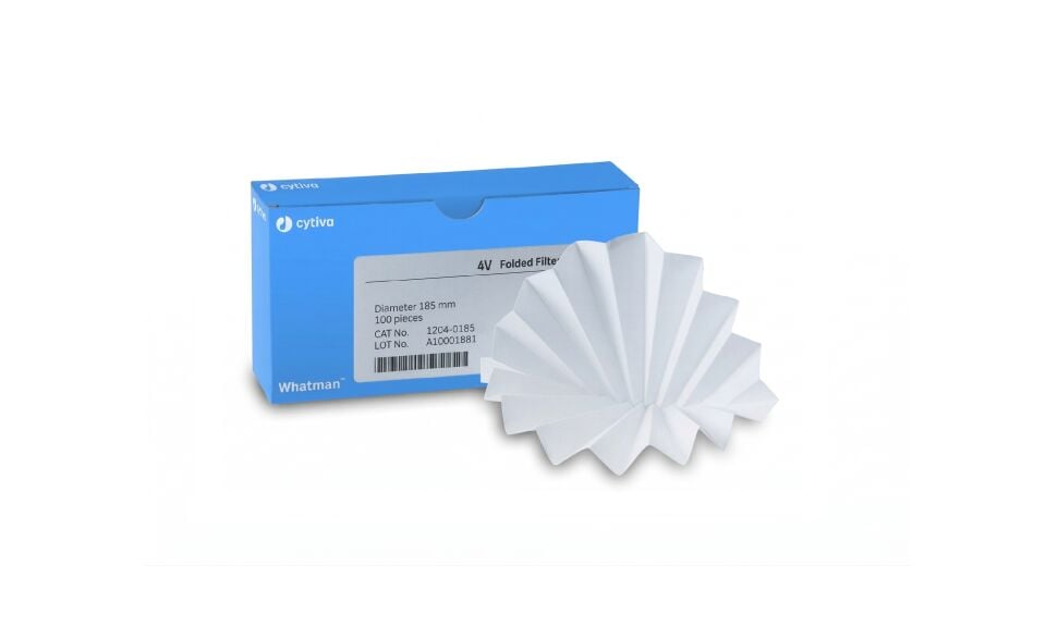 Whatman® WHA1204150-100EA Prepleated Qualitative Filter Paper grade 4V