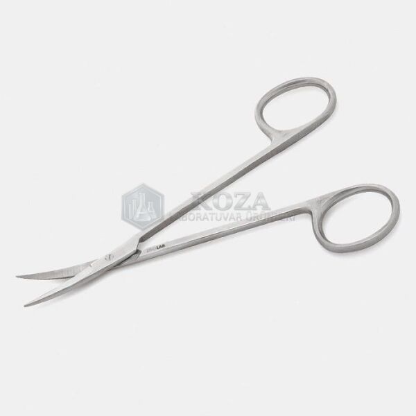 ISOLAB 048.26.130 makas - diseksiyon - kıvrık - 130 mm (1 adet )