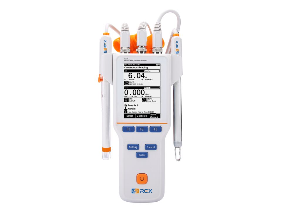 Inesa REX M310F Portatif Multiparametre / pH/EC/ISE/DO/Temp. E-301-QC ph , DJS-1VTC EC iletkenlik ve DO-958-Q polarographic DO elektrodları ile