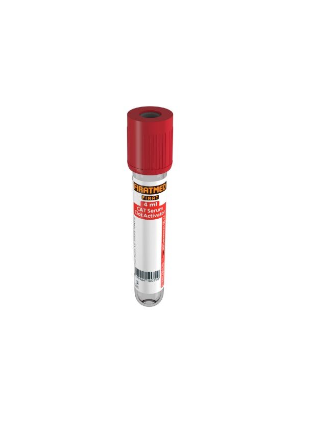 Fıratmed 4 ml Cat  Serum Pıhtı Aktivatörü Kan Tüpü 13X75 mm $ Koli  İçi Adet/1200