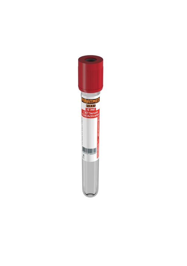 Fıratmed 6 ml Cat  Serum Pıhtı Aktivatörü Kan Tüpü 13X100 mm $ Koli  İçi Adet/1200