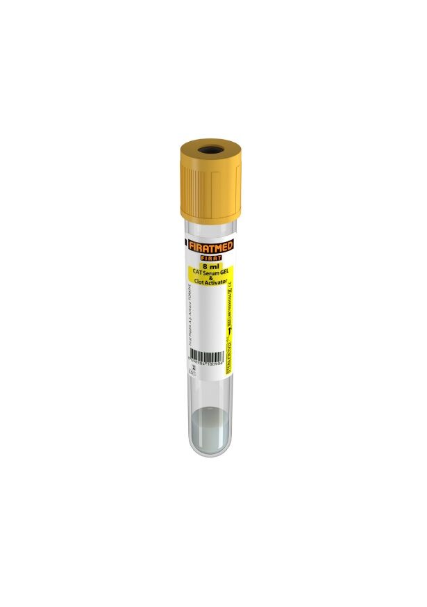 Fıratmed 8 ml Cat Jel-Pıhtı Aktivatorü Kan Tüpü 16X100 mm $ Koli  İçi Adet/1200