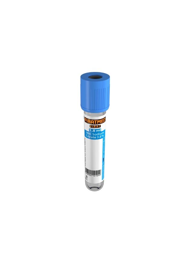 Fıratmed 1,8 ml 9Nc Koagulasyon Sodyum Sitrat 3.8%(0.129M)  Çift Tüp 13X75 mm $ Koli  İçi Adet/1200