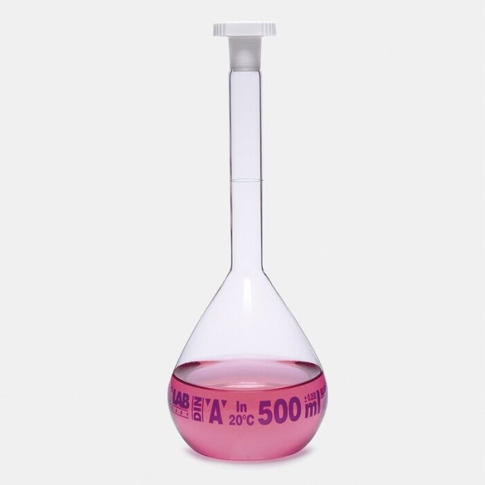 ISOLAB 013.01.051 balon joje - standard - şeffaf - A kalite - grup sertifikalı - mavi skala - 50 ml - NS 14/23 (2 adet )