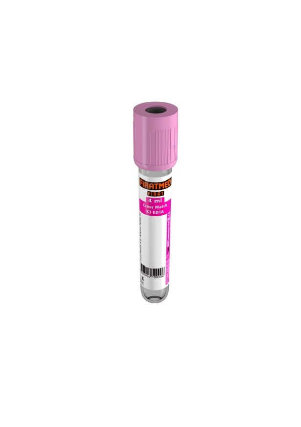 Fıratmed 4 ml  Çapraz Eşleşme K3 Edta Kan Tüpü 13X75 mm $ Koli  İçi Adet/1200
