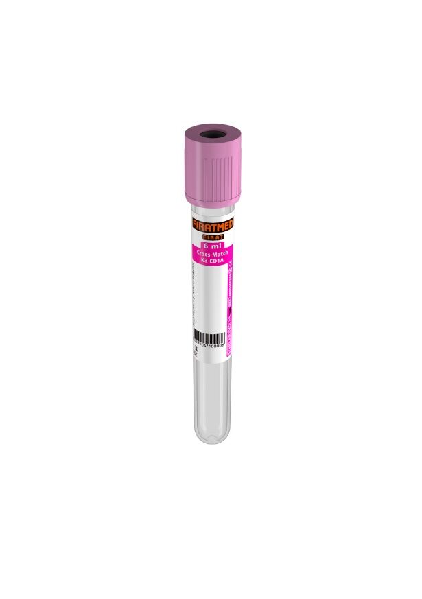 Fıratmed 6 ml Çapraz Eşleşme K3 Edta Kan Tüpü 13X100 mm $ Koli  İçi Adet/1200