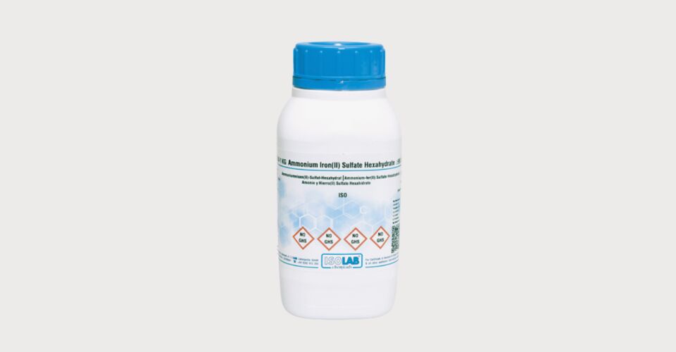 ISOLAB 903.046.1000 amonyum demir(ıı) sülfat heksahidrat $ ≥ 99% izoanaliz için Cas No = 7783-85-9