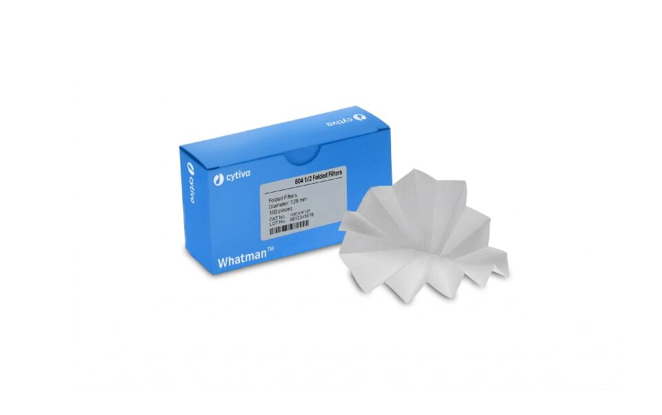 Whatman® WHA10312744-1PKG prepleated qualitative filter paper grade 604 1/2 $ Circles, diam. 125 mm, Pack of 100