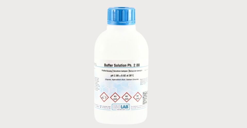 ISOLAB 908.B02.1000 tampon çözelti pH 2,00 ± 0,02, 20°C