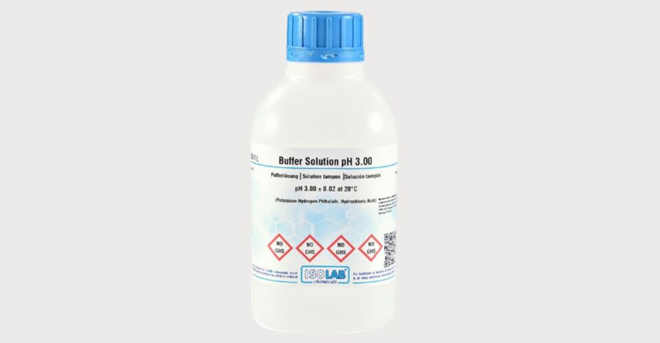 ISOLAB 908.B03.1000 tampon çözelti pH'ı 20°C'de 3,00 ± 0,02