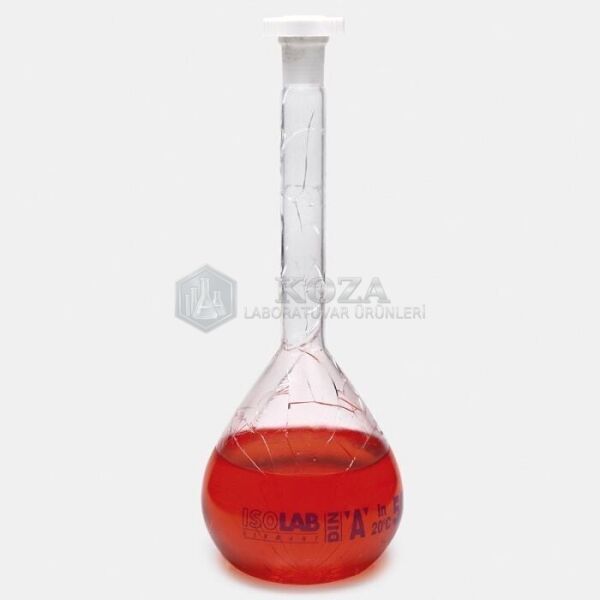 ISOLAB 014.01.250C balon joje - yüzey kaplı - standard - amber - A kalite - grup sertifikalı - beyaz skala - 250 ml - NS 14/23 (2 adet )