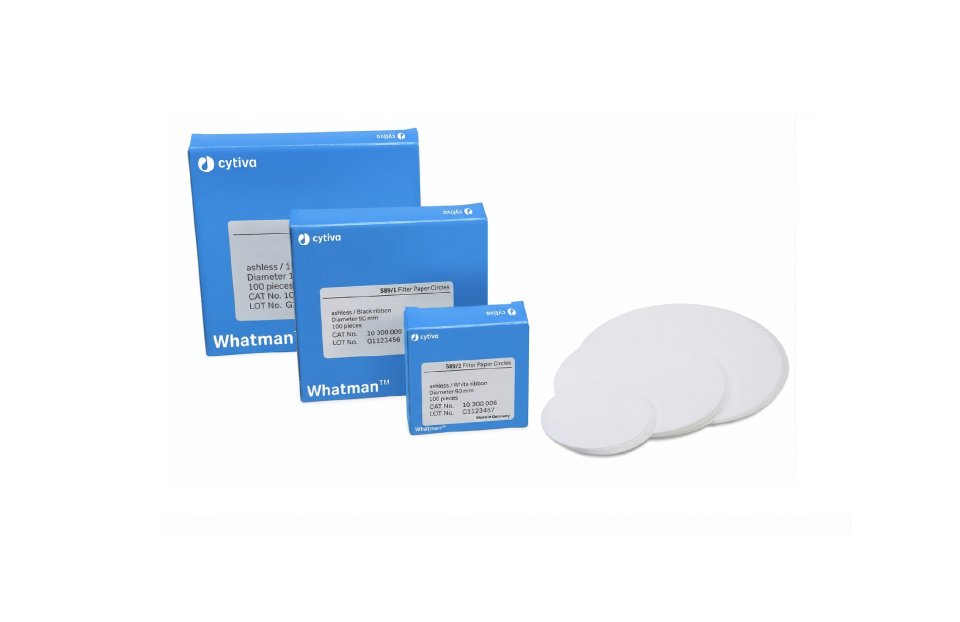 Whatman® WHA10300145-1PKG prepleated quantitative filter paper ashless grade 589/2 1/2 white ribbon $ Circles, diam. 150 mm, Pack of 100