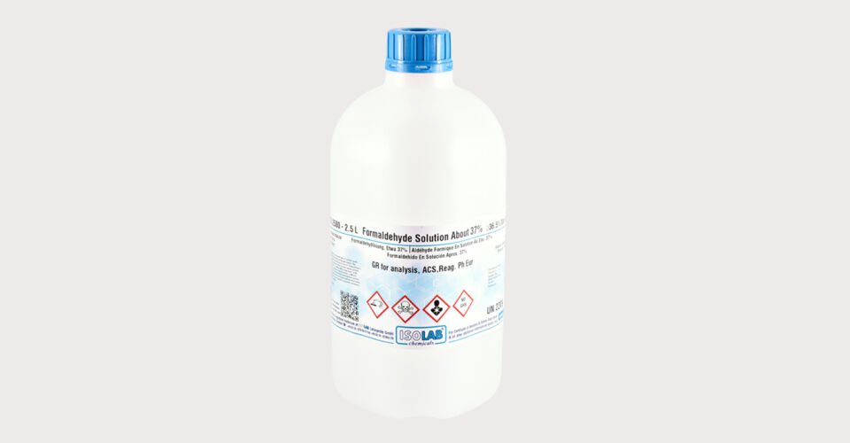 ISOLAB 923.015.2500 Formaldehit çözeltisi yaklaşık %37 $ analiz için gr, reaktif ph eur Cas No = 50-00-0