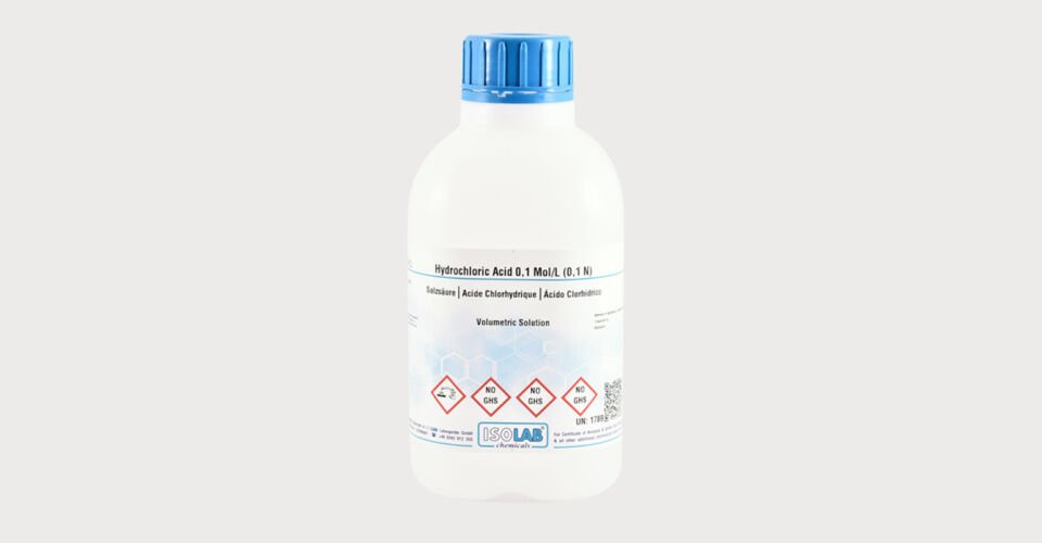 ISOLAB 932.13V.1000 hidroklorik asit 0,1 mol/l (0,1 n) Cas No = 7647-01-0