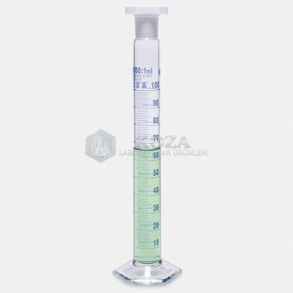 ISOLAB 016.01.500 mezür - çalkalama - hexagonal cam tabanlı - A kalite - grup sertifikalı - mavi skala - 500 ml  (2 adet )