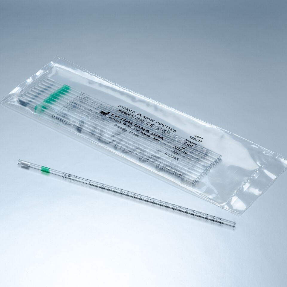 LP Italiana L160218 Serolojik Pipet, Plastik, Tek Kullanımlık, Pyrogen free, Açık Uçlu, 2 ml  Ambalaj: 5x10 Ad.