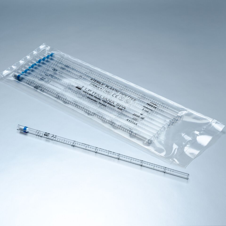 LP Italiana L160518 Serolojik Pipet, Plastik, Tek Kullanımlık, Pyrogen free, Açık Uçlu, 5 ml  Ambalaj: 5x10 Ad.