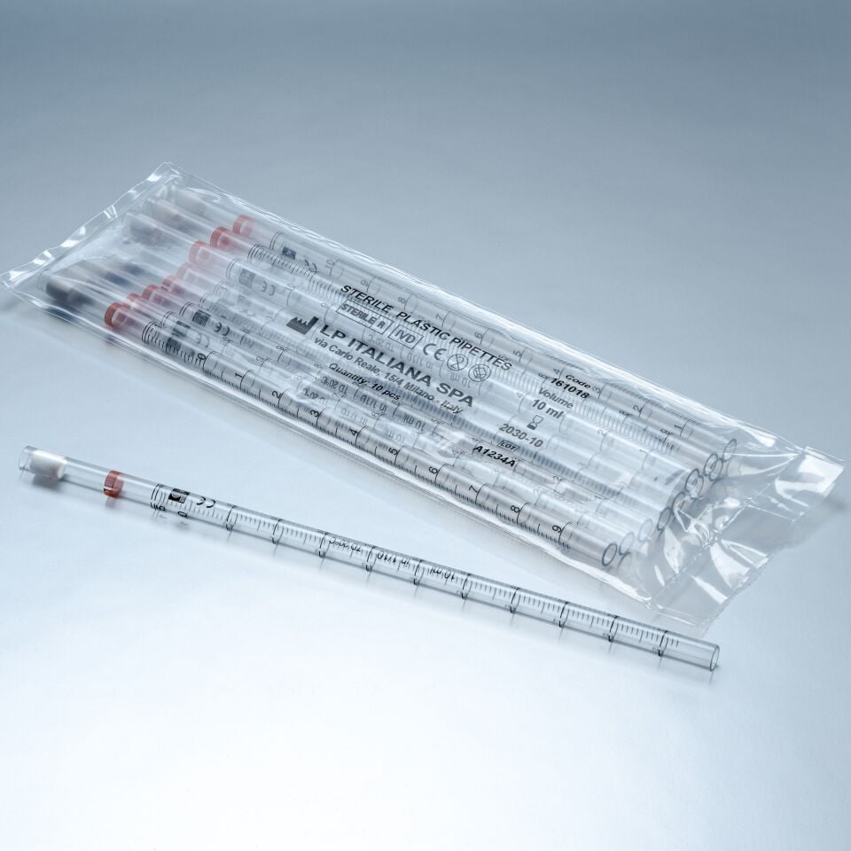 LP Italiana L161018 Serolojik Pipet, Plastik, Tek Kullanımlık, Pyrogen free, Açık Uçlu, 10 ml  Ambalaj: 5x10 Ad.