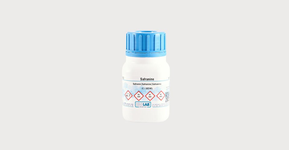 ISOLAB 967.D01.0050 safranin, (c.ı.50240) mikroskobi için Cas No = 477-73-6