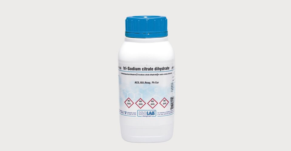 ISOLAB 969.046.1000 tri-sodyum cıtat hidrat $ ≥ 99%, analiz için acs,ıso,reag. ph eur Cas No = 6132-04-3