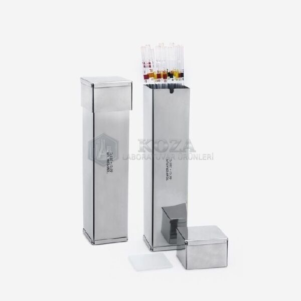 ISOLAB 022.04.001 pipet kutusu - paslanmaz çelik - 70 x 70 x 210 mm (1 adet )