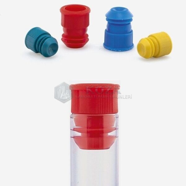 ISOLAB 051.10.001 tup tıpası - flanj - 12/13 mm tupler için - şeffaf (100 adet )