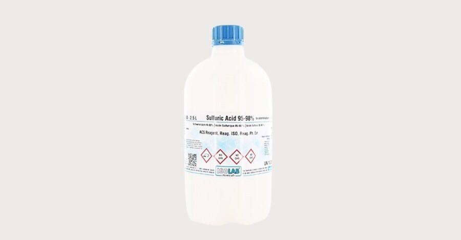 ISOLAB 970.026.2500 Sülfürik asit %95-97, Hg tayini için, ACS reaktifi, reaktif ISI, reaktif ph. EU. Cas No = 7664-93-9
